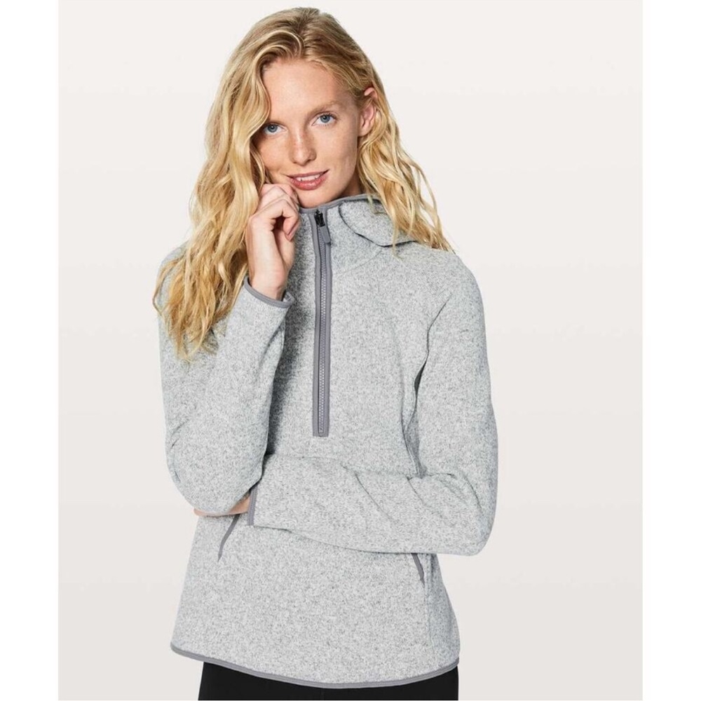 Lululemon Athletica Gray Knit Fleece and Thank You  Zip-Up